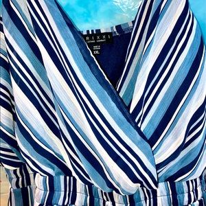 Trixxi brand color navy teal stripes xxl